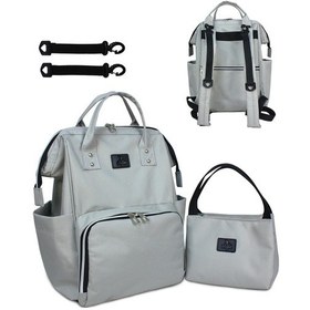 Resim Stylo Star Anne Bebek Bakım Sırt Çantası + Termos Çanta Kül Gri 