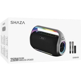 Resim Shaza 250W Ses Çıkışı Mikrofonlu Taşınabilir Bluetooth Hoparlör Siyah 