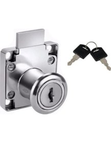 Resim STD Kare Metal Çekmece Kilidi Krom 138-22C Modeli, 2 Anahtarlı ve Vida Dahil 