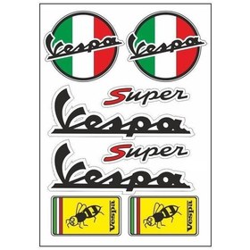 Resim Vespa Dönüşüm Sticker Seti A4 Vespa Logo - Universal 