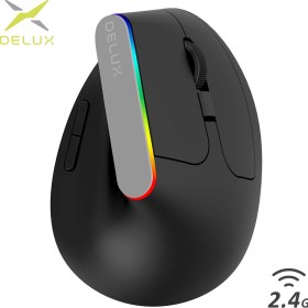 Resim Jingyi Delux M618C Kablosuz Sessiz Ergonomik Dikey 6 Düğmeler Oyun Faresi USB Alıcısı Rgb 1600 Dpı Optik Fare Pc Laptop Için (Yurt Dışından) 