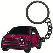 Resim Topnotch 2d Mini Çinko Alaşım Yaratıcı Anahtarlık Araba Modeli Rozet Kırmızı 