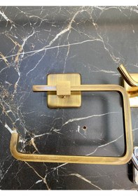 Resim İsaoğlu Yapı Antik Gold Tuvalet Kağıtlığı Mat Gold Kağıtlık Antik Eskitme Aksesuar Tuvalet Kağıtlık Gold 