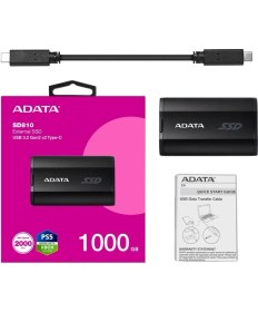 Resim Adata 1000GB SD810 Siyah Taşınabilir USB 3.2 Gen2 X2 Type-C SSD Harici Disk 