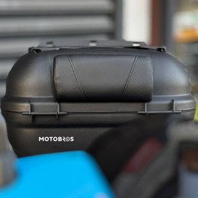 Resim Motobros Motosiklet Çanta Sırt Dayama Yastığı Siyah Deri Arka Çanta Yastığı (UNİVERSAL) Ultra Konfor 