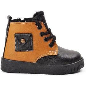 Resim aspor Siyah Camel Içi Kürklü Fermuarlı Bebek Bot 