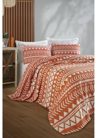 Resim Baskılı Pike Takımı Çift Kişilik Artec Turuncu Turuncu 