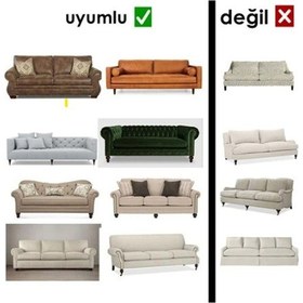 Resim StarMall Bürümcük Koltuk Örtüsü Kanepe Örtüsü 3lü Bir Adet Siyah 