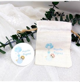 Resim Balonlu Bebek Kese Ve Metal Açacak Kombin Baskılı Yenido 30 Adet 