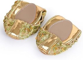 Resim jojofuny 1 Çift Bale Dans Ayakkabıları Bale Dönü Ayakkabı Düz Dans Çorabı ışıltılı Bale Ayakkabıları Kız Çorap Yoga Çorap Ayakkabı Payet Bale Ayakkabıları Payetler Kaymaz Ayakkabılar Gelin 