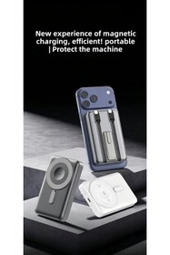 Resim Jopus 10000 mAh Magsafe Powerbank Kablosuz Şarj 22.5W Hızlı Şarj Watch AirPods Uyumlu Standlı - RD-V35R 