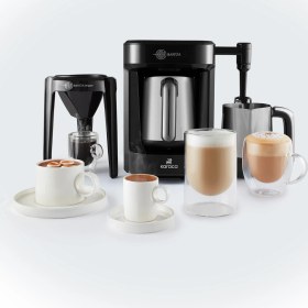 Resim Karaca Hatır Barista Steel Cappuccino ve Türk Kahve Makinesi Galaxy Grey 