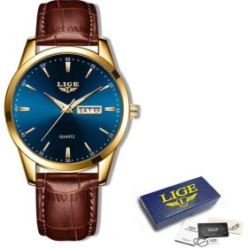 Resim Hanyang Kahverengi Altın Mavi Lıge Üst Marka Izle Erkek Deri Iş Tarihi Saat Su Geçirmez Aydınlık Saatler Erkek Lüks Spor Su Geçirmez Kuvars Kol Saati (Yurt Dışından) 