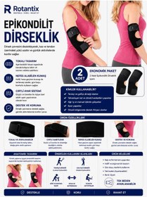 Resim Rotantix 2 Adet Epikondilit Dirseklik Tenisçi Dirseği Bandı / Epikondilit Bandajı - Ayarlanabilir 