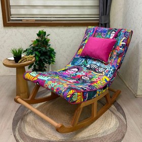Resim Asedia Miskin Naturel Frida Ahşap Ahşap Sallanan Sandalye Dinlenme Koltuğu Emzirme Koltuğu Baba Koltuğu Tv,Okuma Koltuğu 