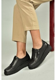 Resim Fox Shoes U555040503 Siyah Hakiki Deri Günlük Kadın Ayakkabı Siyah-hakiki Deri 