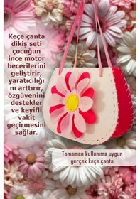 Resim Keçe Dikiş Seti , Çiçekli Keçe Çanta, Kendin Yap Çocuk Çantası 