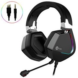 Resim Lecoo HT402 Kulak Üstü RGB 3.5 MM Jack + USB Gaming Oyuncu Kulaklığı 