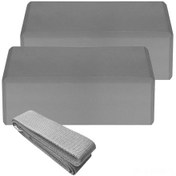 Resim Neevoyu 2 Adet Eva Yoga Bloğu Ve 1 Adet Yoga Bandı Seti - Denge Ve Esneklik İçin Mükemmel Seçim, Gri 