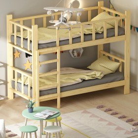 Resim Givayo Wood's Woody Montessori Yatak Ranza Doğal Ahşap 