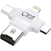 Resim Microcase Type-C Lightning Micro USB Telefonlar Için Microsd Kart Okuyucu Flash Adaptör AL2744 Beyaz 