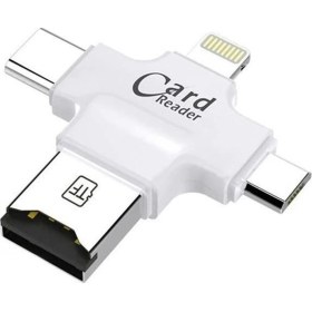 Resim Microcase Type-C Lightning Micro USB Telefonlar Için Microsd Kart Okuyucu Flash Adaptör AL2744 Beyaz 