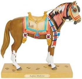 Resim Enesco Trail of Painted Ponies Buffalo Medicine Heykelcik, 18.3 cm, Çok Renkli 