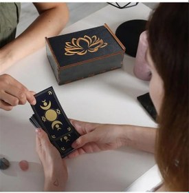 Resim Tarot Kartı Kutusu Vintage Ahşap Biblo Kutusu Mücevher Kutusu A 