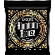 Resim Ernie Ball P02570 Aluminum Bronz Extra Light 10-50 Akustik Gitar Tel Seti 