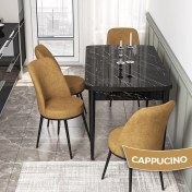Resim Canisa Concept Kor Serisi, Siyah Mermer Desen 70X114 Açılabilir Mutfak Masa Takımı, 4 Sandalye 