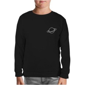 Resim Lord Tshirt Saturn Logo Siyah Çocuk Sweatshirt 