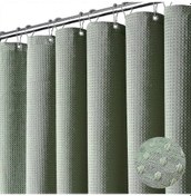 Resim Ağır Hizmet Tipi Kalın Kumaş Waffle Dokulu Duş Perdesi Banyo İçin 2mx1.8m Yükseklik Siyah Diğer 