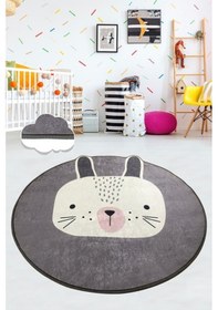 Resim Tavsan 140X140 Cm Yıkanabilir Çocuk Ve Bebek Halısı Çok Renkli 