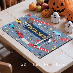 Resim 1 adet Özelleştirilebilir Yarış Arabası Pist Tasarımı Placemat - Kişiselleştirilmiş İsim, 2D Düz Baskı, Dayanıklı Polyester ve Keten Karışımı, 32.0cm x 41.91cm - Partiler, Açık Hava Yemekleri ve Tatil Hediyeleri için İdeal, Parti Masa Dekoru | Eğlenceli Tasarım | Dayanıklı Kumaş 