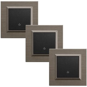 Resim Ovivo Quantum Metalik Siyah Light Anahtar Bakır Çerçeve 3 Adet Quantum 