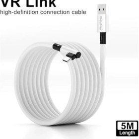 Resim SDT Group Oculus ile Uyumlu Vr Link Kablosu Yüksek Hızlı Usb-C Pc Bağlantı Kablosu, L Şekilli Konforlu Tasarım, Düşük Gecikmeli Vr Oyun Deneyimi 5 Metre Ex-1 (Usb To Type C) 