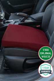 Resim Viscomina Araç Bel Minderi Ve Araç Oturma Minderi 2'li Takım Visco Takım Bordo Renk 