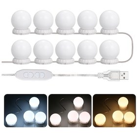 Resim Springsun 10 Led'li Aynalı Usb Aydınlatma - Ayarlanabilir Parlaklık & 3 Mod, Makyaj Masası Dekoru 