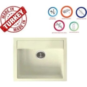 Resim Gradde Krem 51*56 Tek Goz Granıt Evye 