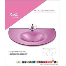 Resim Cam Lavabo Safir Modeli 90 x 56 CM 