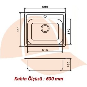 Resim 60 X 50 Mutfak Eviyesi 6050gr Keten Dokulu Krom 