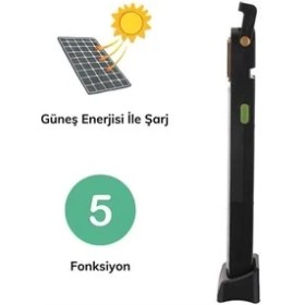 Resim Krmz Store Buffer 5 Fonksiyonlu Güneş Enerjisi Ile Şarj Olabilen 48 Ledli Işıldak,aydınlatma PR-3838 