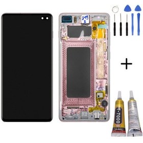 Resim Te Samsung Uyumlu S10 Plus G975 Uyumlu Çıtalı Lcd Ekran Gold +montaj Kiti 