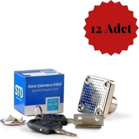Resim Std Kare Çekmece Dolap Kilidi - 12 Adet 
