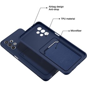 Resim Kipgsm Samsung Galaxy A73 İçin Kılıf Kamera Korumalı Kartlıklı Yumuşak Kadife Slikon Kartvizit Kapak 