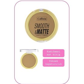 Resim Callista Smooth & Matte Compact Powder Mat Bitişli Toz Pudra - 40 Apricot 