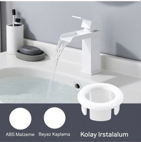 Resim M40b Beyaz Üniversal Lavabo Taşma Delik Yüzüğü Diğer 