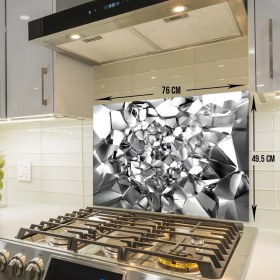 Resim Decorita Gümüş Kristal Ocak Arkası Koruyucu 