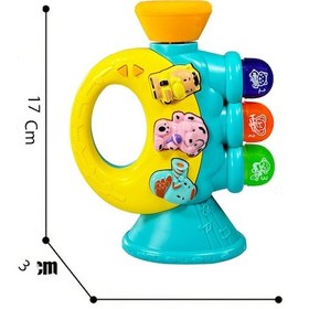 Resim Toyaş Işıklı Ve Müzikli Trompet Bebek Piyanosu Motor Beceri Gelişimi Müzikli Oyuncak Hayvan Sesli Trompet Bebek Oyuncağı Sarı Sarı 