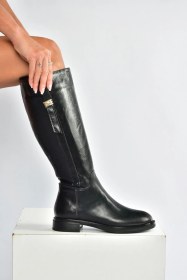 Resim V973000807 Siyah Yılan Baskı Klasik Kadın Çizme Siyah-yılan Baskı 